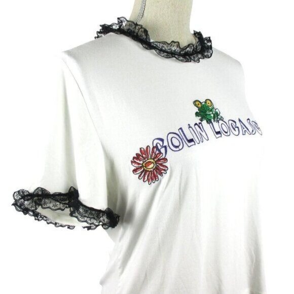 Colin Locascio Tannie Novelty T-Shirt Feminine Size L $110 - Picture 5 of 13